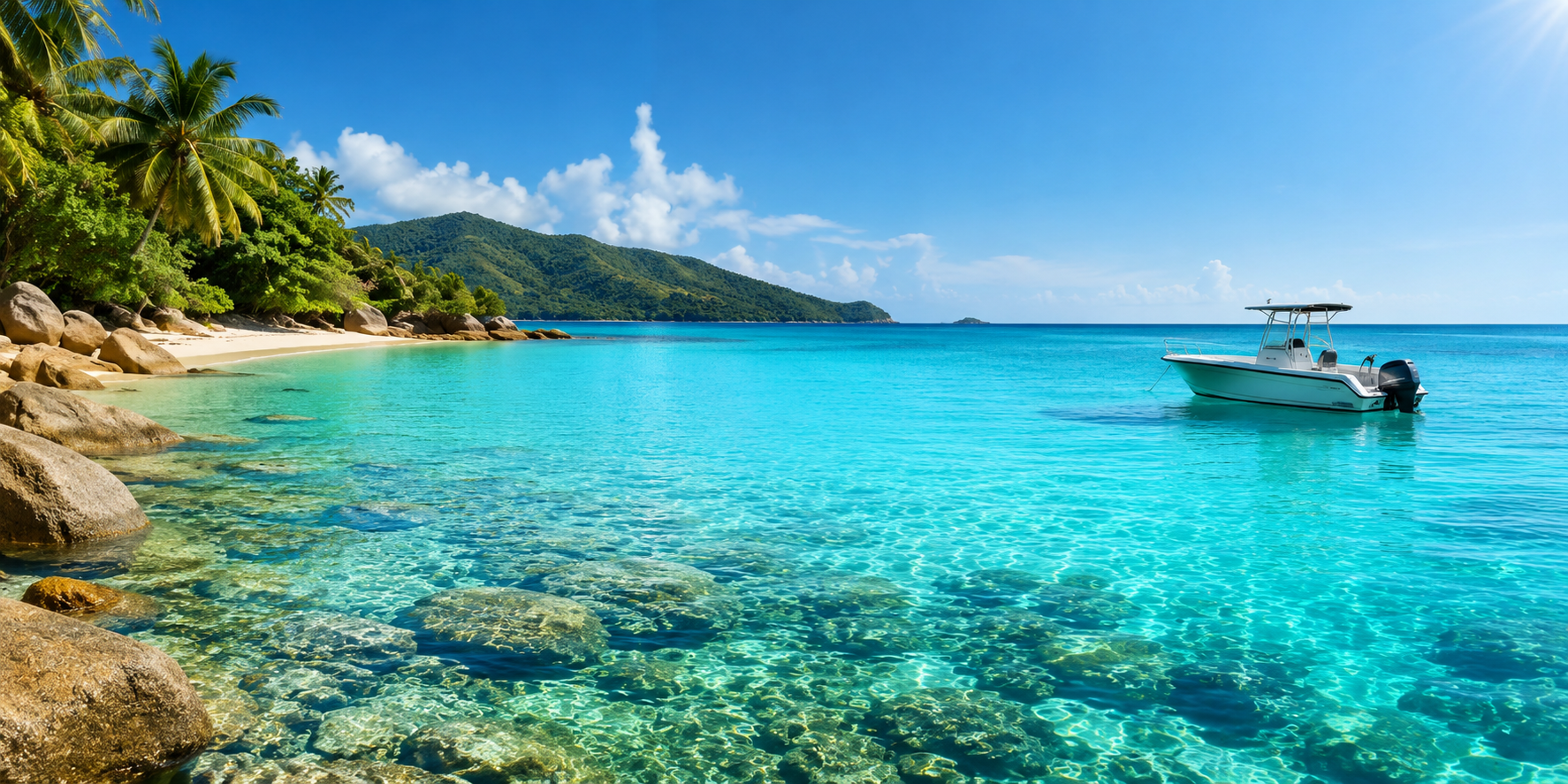 Tropical coastline and clear sea